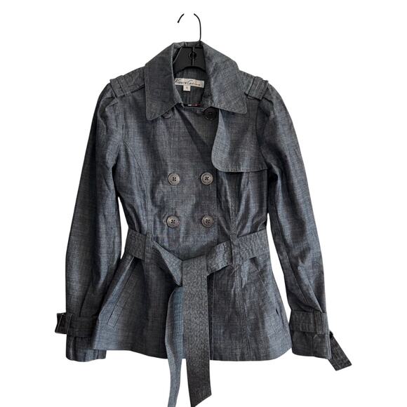 Kenneth Cole New York Jackets & Blazers - KENNETH COLE NEW YORK Double Breasted Chambray Trench Coat Size S